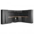 Mobilier d'atelier en angle 8 éléments Mobilio noir 3964E-BLK Kraftwerk