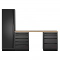 Werkstattmöbel 3-teilig Werkbank mit Schrank Mobilio schwarz 3964K-BLK-014 Kraftwerk