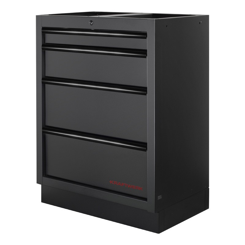 Schubladenschrank 4 schubladen Mobilio schwarz 3964-04-BLK Kraftwerk