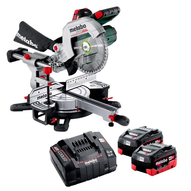Scie à onglets radiale KGS 18 LTX BL 254 18V + 2 Accus 8Ah LiHD Metabo Scie à onglets radiale KGS 18 LTX BL 254 18V + 2 Accus 8Ah LiHD Metabo