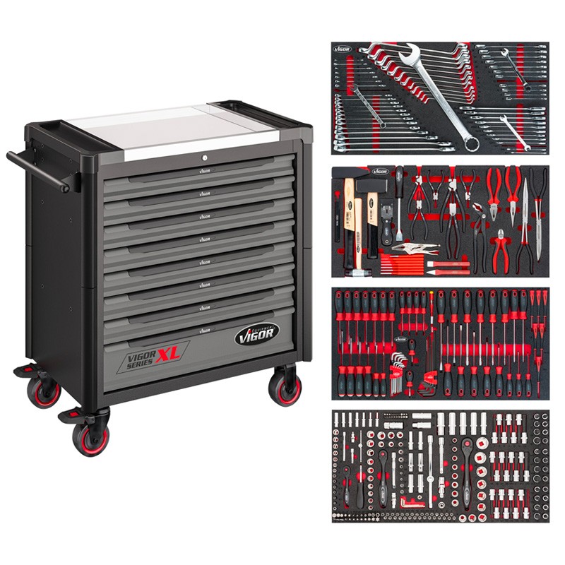 Servante d'atelier XL 375 outils V4481-X/375 Vigor Servante d'atelier XL 375 outils V4481-X/375 Vigor