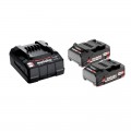 Set mit 2 18V - 2,0 Ah Batterien mit SC Ladegerät Metabo
