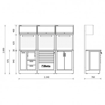Mobilier d’atelier 3 éléments RSC50 2.0 E Beta