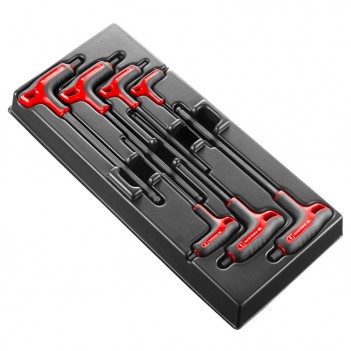 Module 7 clés mâles poignées en T 6 pans tête sphérique, taille 1/3" MOD.84TZSA Facom