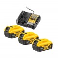 Set mit 3 Batterien 18V 5.0Ah XR Li-ion + Ladegerät DCB1104P3 DeWalt