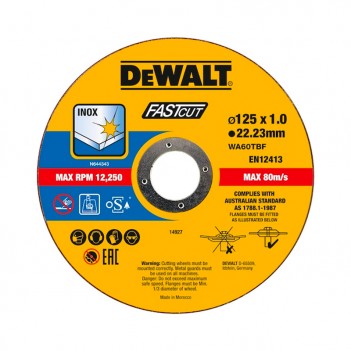 Edelstahl-Trennscheibe (100Stk.) 125x1x22,23 mm DT20540-QZ DeWalt