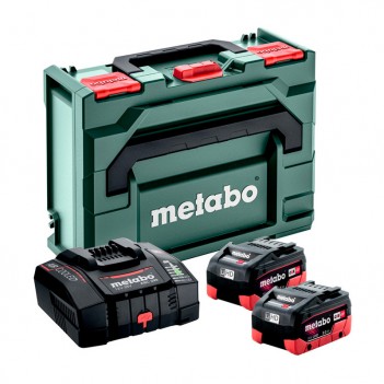 Set mit 2 18V LiHD - 8,0 Ah Batterien mit ASC Ladegerät + MetaBOX Metabo