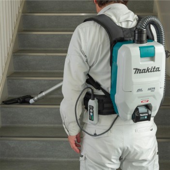 Akku-Rucksackstaubsauger XGT 40V + 2 Akkus 5Ah und Doppelladegerät VC008GZ Makita
