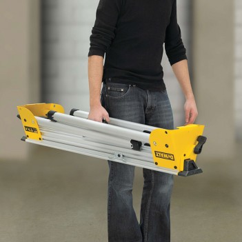 Scie à onglets radiale XR 18V 184 mm DCS365N + Piètement DE7033 DeWalt