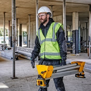 Scie à onglets radiale XR 18V 184 mm DCS365N + Piètement DE7033 DeWalt