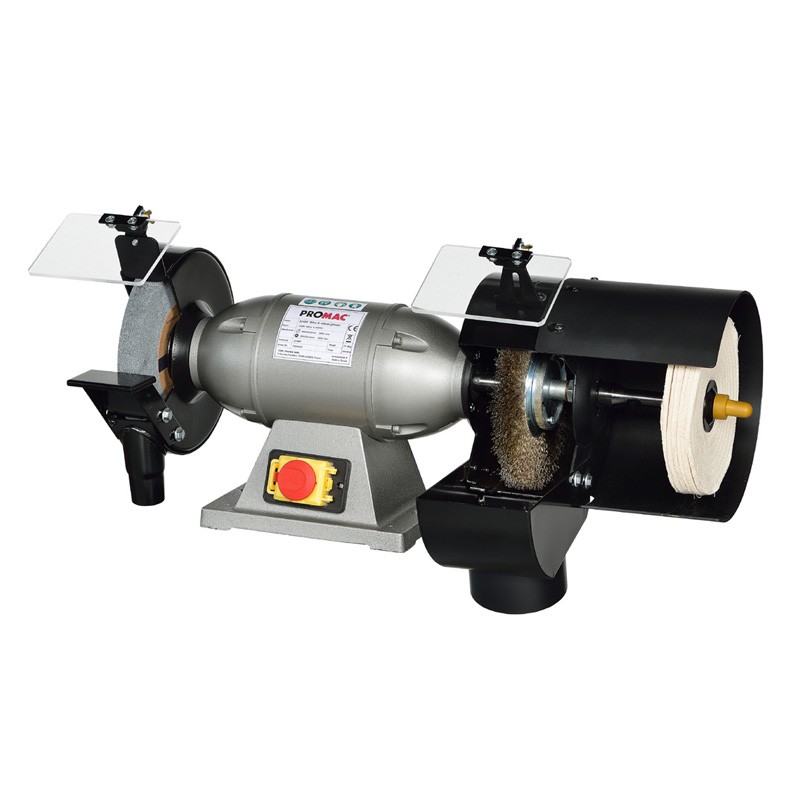 Touret 400V, 0.45kW, meule/brosse/feutre 200mm 325BP Promac Touret 400V, 0.45kW, meule/brosse/feutre 200mm 325BP Promac