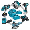 Set menuisier 5 machines + 3 Accus et chargeur 18V Makita