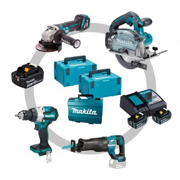 Set serrurier 4 machines + 3 Accus et chargeur 18V Makita