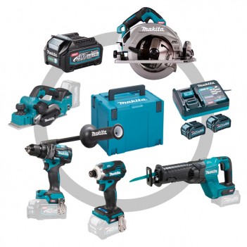 Set charpentier 5 machines + 3 Accus et chargeur 40V Makita
