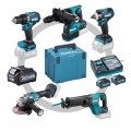 Sanitär-Set 5 Maschinen + 3 Akkus und Ladegerät 40V Makita