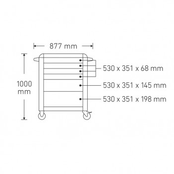 Servante d'atelier 6 tiroirs, 157 outils 93/157QR Stahlwille