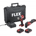 Set Bohrmaschine + Multifunktionswerkzeug + 2 Akkus und Ladegerät Flex