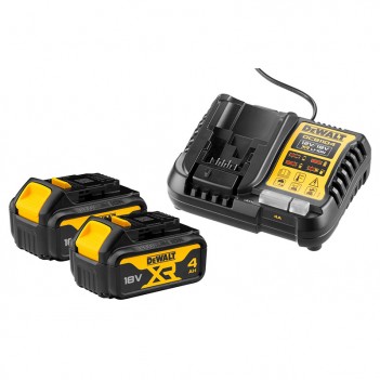 Set de 2 Accus 18V 4.0Ah XR Li-ion + Chargeur DCB1104M2 DeWalt
