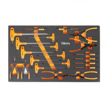 Plateau insert souple avec jeux de clé en T Torx et pinces circlips M62 Beta