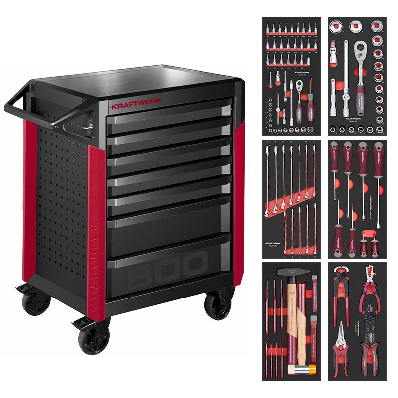 Servante d'atelier PT LINE PT800 7 tiroirs 103 pcs. Kraftwerk