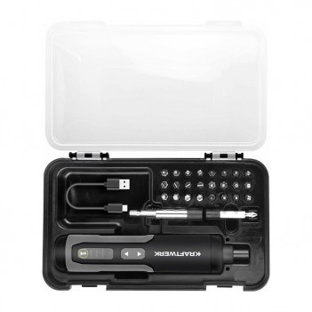 Jeu tournevis stylo sans fil 3.6V USB-C,1/4", 28 pcs. Kraftwerk