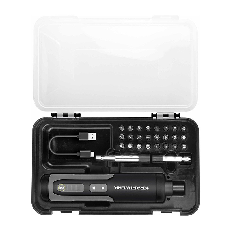 Akku-Bit-Stabschrauber Satz 1/4" 3.6V mit USB-C, 28-tlg. Kraftwerk