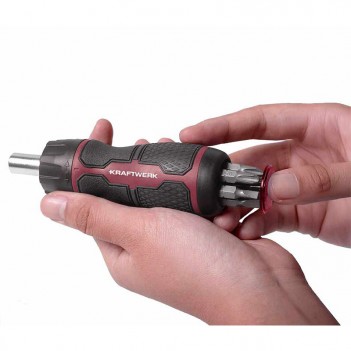 Mini Ratschen-Schraubendreher 6 in 1, 1/4", 7-tlg Kraftwerk