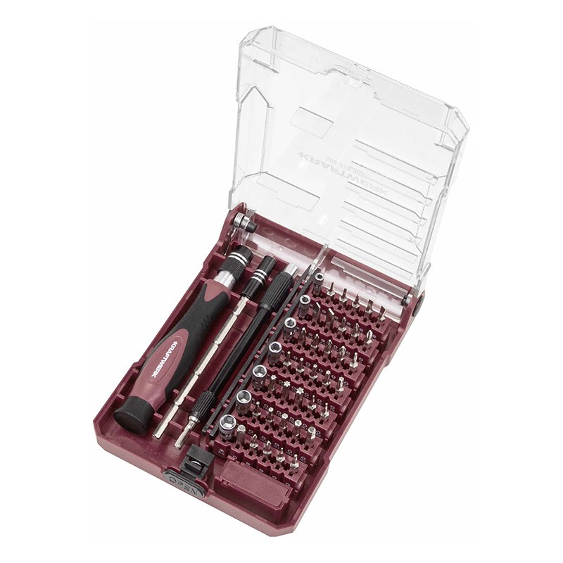 Jeu d'embouts avec tournevis de précision 1/4", 45 pcs. Kraftwerk