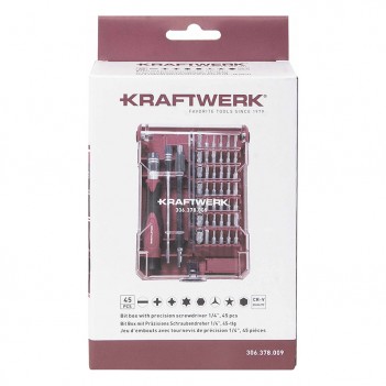Jeu d'embouts avec tournevis de précision 1/4", 45 pcs. Kraftwerk
