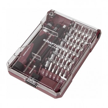 Jeu d'embouts avec tournevis de précision 1/4", 45 pcs. Kraftwerk