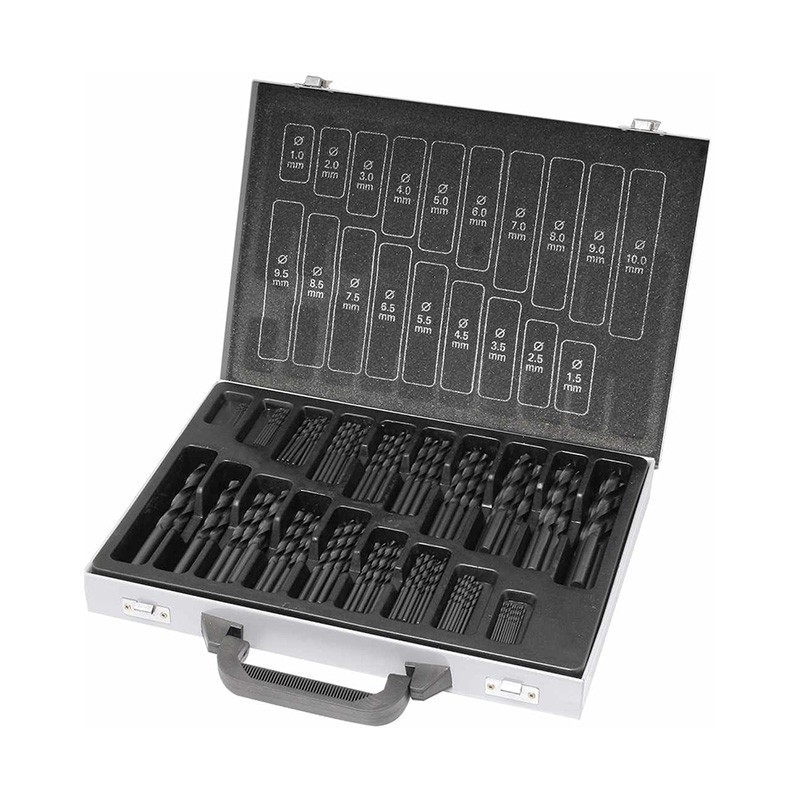 Großer Satz Spiralbohrer HSS, 170-teilig, 1–10 mm Kraftwerk Großer Satz Spiralbohrer HSS, 170-teilig, 1–10 mm Kraftwerk