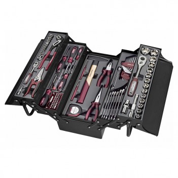 Caisse d'outils avec outils métal, 1/4" + 1/2", 106 pcs. Kraftwerk