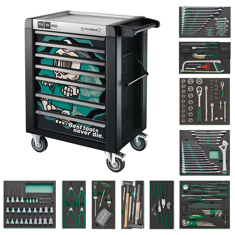 Werkstattwagen Sonderedition Best tools never die NDE-Set Ultra 250-teilig 95/250QR NDE Stahlwille Werkstattwagen Sonderedition Best tools never die NDE-Set Ultra 250-teilig 95/250QR NDE Stahlwille