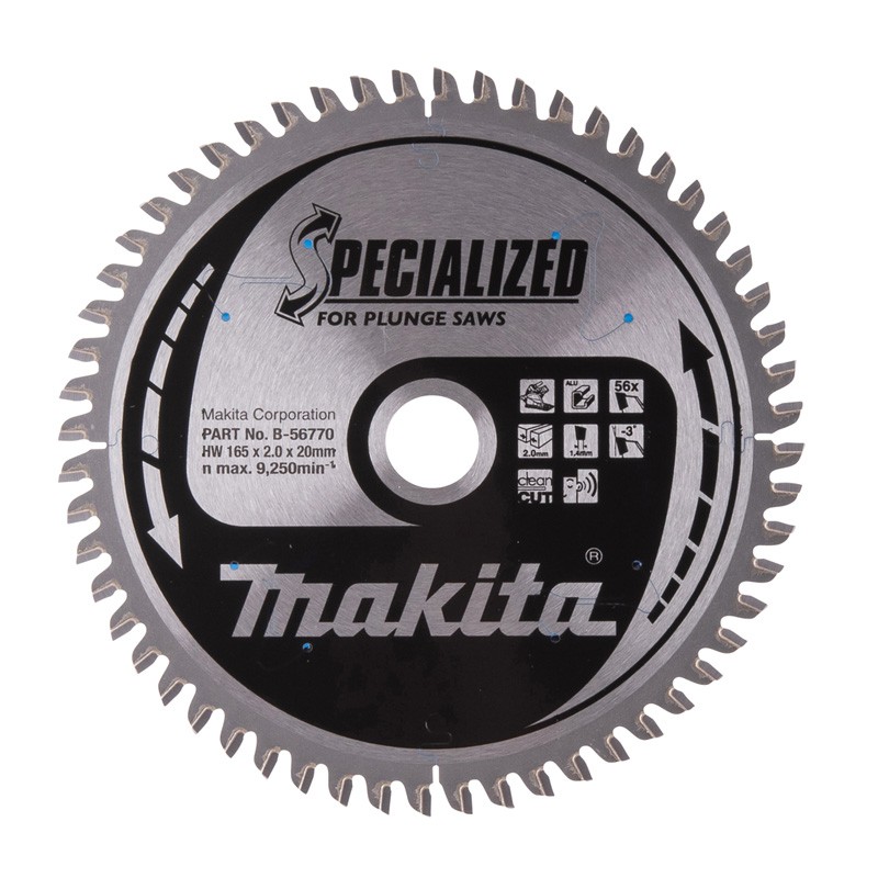 Lame de scie SPECIALIZED pour scie plongeante a accus 165/20 B-56770 Makita Lame de scie SPECIALIZED pour scie plongeante a accus 165/20 B-56770 Makita