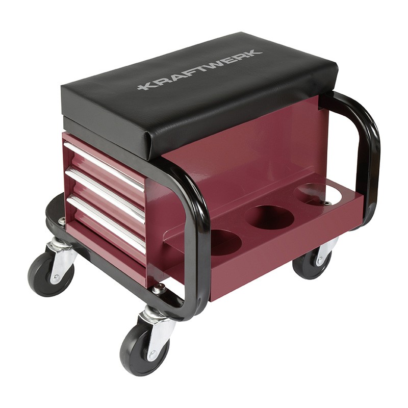 Mini-Werkbank Hocker Sitz für Garage mit 3 Schubladen (leer) Kraftwerk