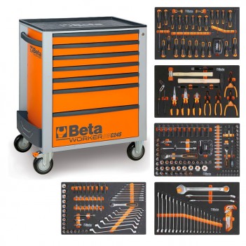Servante mobile d'atelier 7 tiroirs 309 outils BW 2400S 7/E-M Beta
