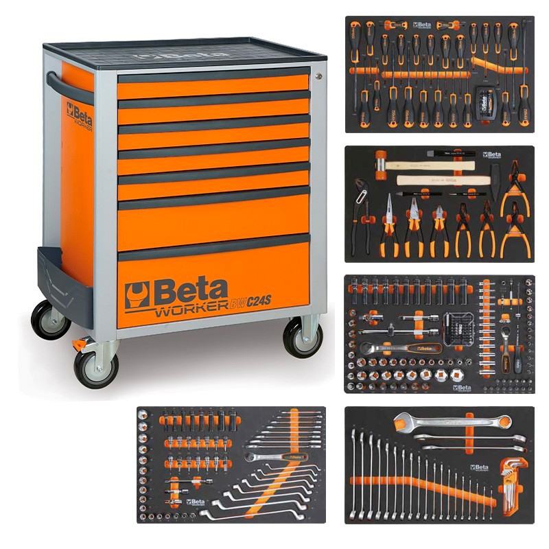Servante mobile d'atelier 7 tiroirs 309 outils BW 2400S 7/E-M Beta