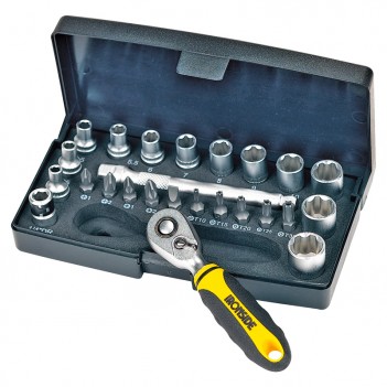 Jeu de clés à douille et embouts 1/4" 25 pièces Ironside