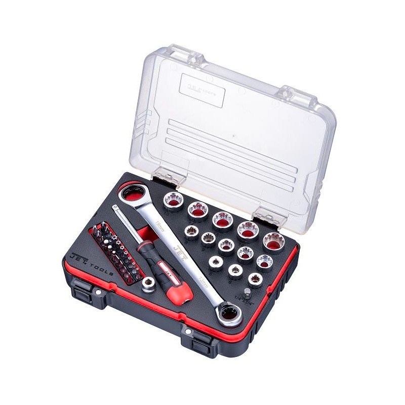 Steckschlüsselsatz und Bits 1/4" 37-teilig B-37 Jet