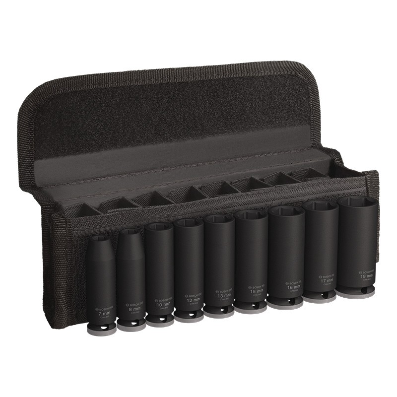 Coffret de douilles PRO Impact 3/8", Longue, 9 pces Bosch
