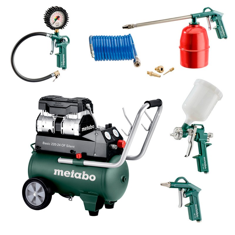 Kompressor Basic 220-24 OF Silent + Zubehörset Metabo