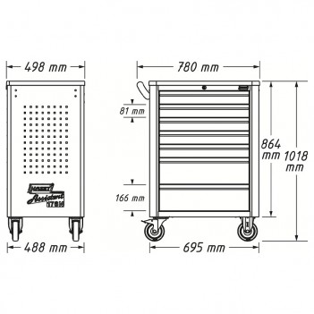 Servante d'atelier pour vélo Assistent 176N-7 136 pcs Hazet