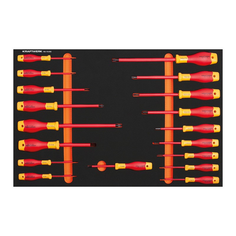 Insert VDE avec tournevis TX/ six pans creux 18 pcs. Kraftwerk