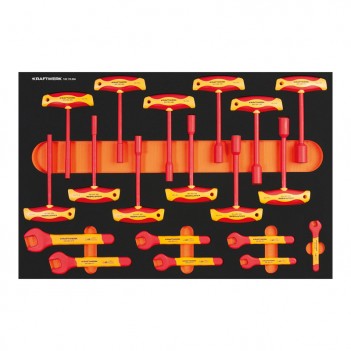 Insert VDE Clé à fourche/ à douille poignée en T hexagon 19pcs. Kraftwerk