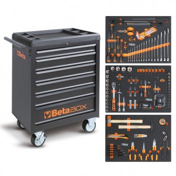 Servante mobile d'atelier 6 tiroirs 196 outils BW C04BOX-A VU Beta