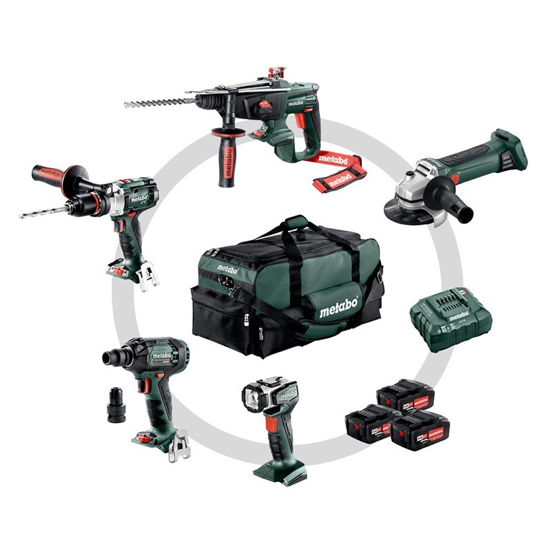 Set de 5 machines + Accus et chargeur Combo Set 5.1 Metabo Set de 5 machines + Accus et chargeur Combo Set 5.1 Metabo