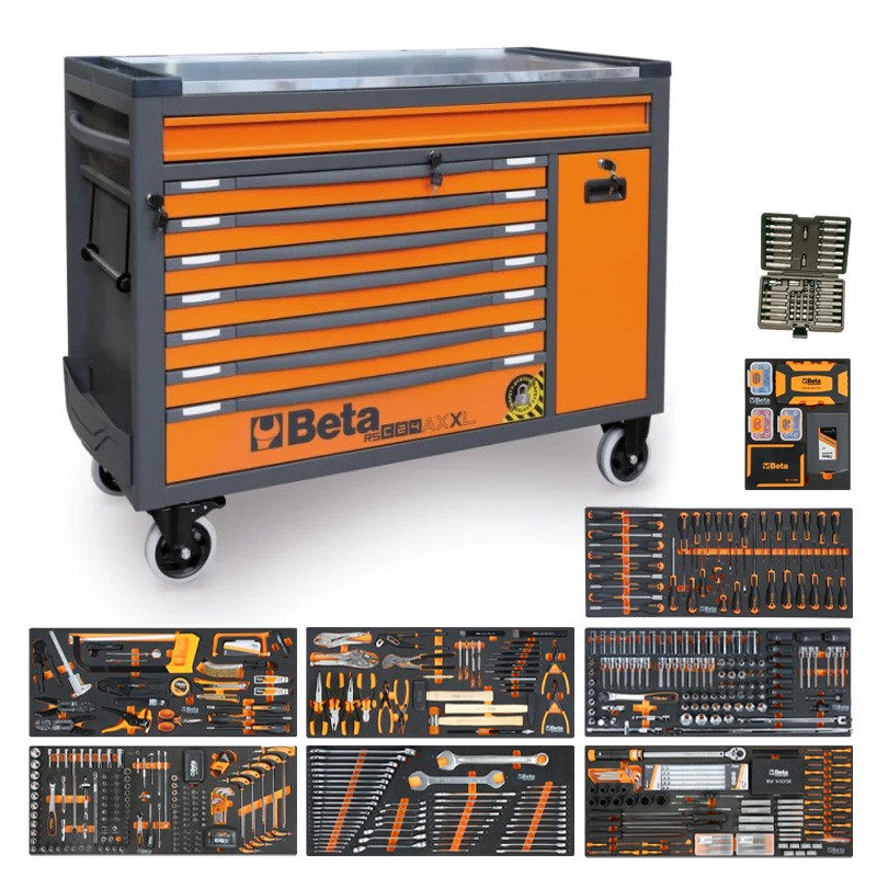 Werkstattwagen mit 8 extrabreiten Schubladen, max. 1061 teilig BW 2400 RSC24AXXL Beta