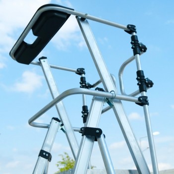 PIRL-Stehleiter (3 Modelle) mit Plattform und Geländer PIRLSCOPIC CM72 Echamatec