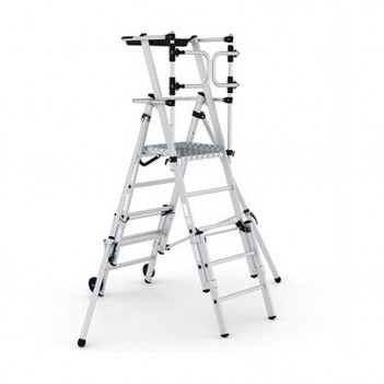 PIRL-Stehleiter (3 Modelle) mit Plattform und Geländer PIRLSCOPIC CM72 Echamatec