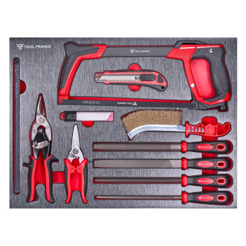 Insert/Module de limes, scie, sécateur, brosse 29 pcs. TFTT-TIROIR6 ToolFrance